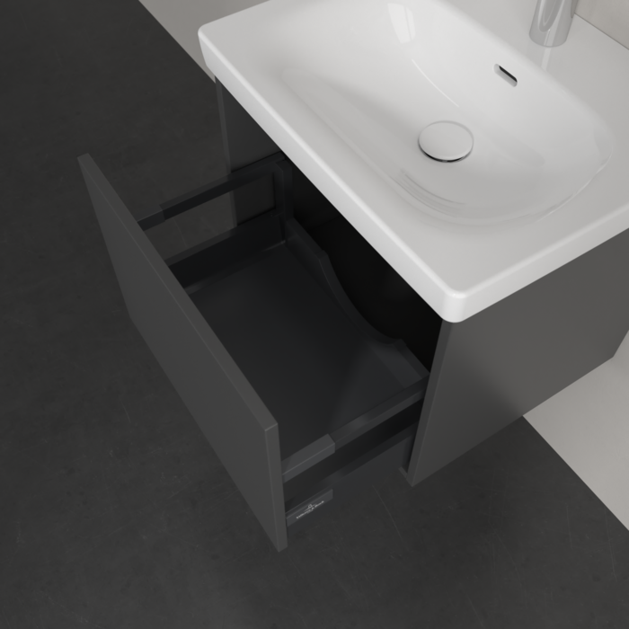 Villeroy & Boch Skyla 600mm Wall Hung Vanity Unit Graphite & Washbasin