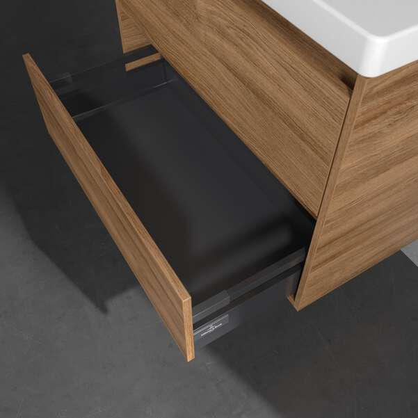 Villeroy & Boch Skyla 800mm Two Drawer Vanity Unit Kansas Oak & Washbasin