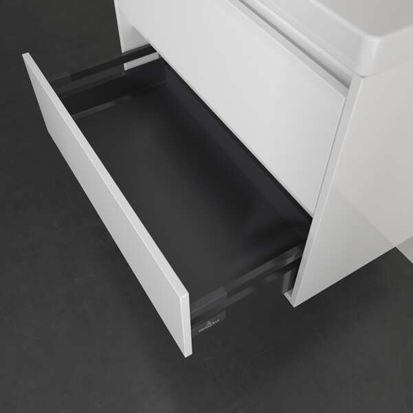 Villeroy & Boch Skyla 800mm Two Drawer Vanity Unit Brilliant White & Washbasin