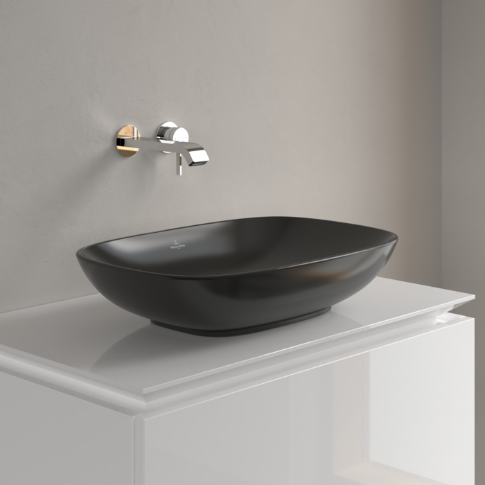 Villeroy & Boch Loop & Friends Curved Rectangle Countertop Basin Pure Black