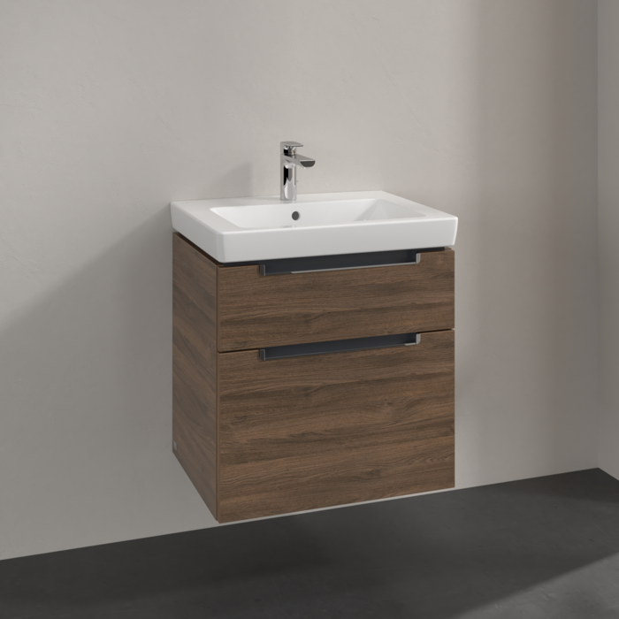 Villeroy & Boch Subway 2.0 600mm Wall Hung 2 Drawer Vanity Unit & Basin