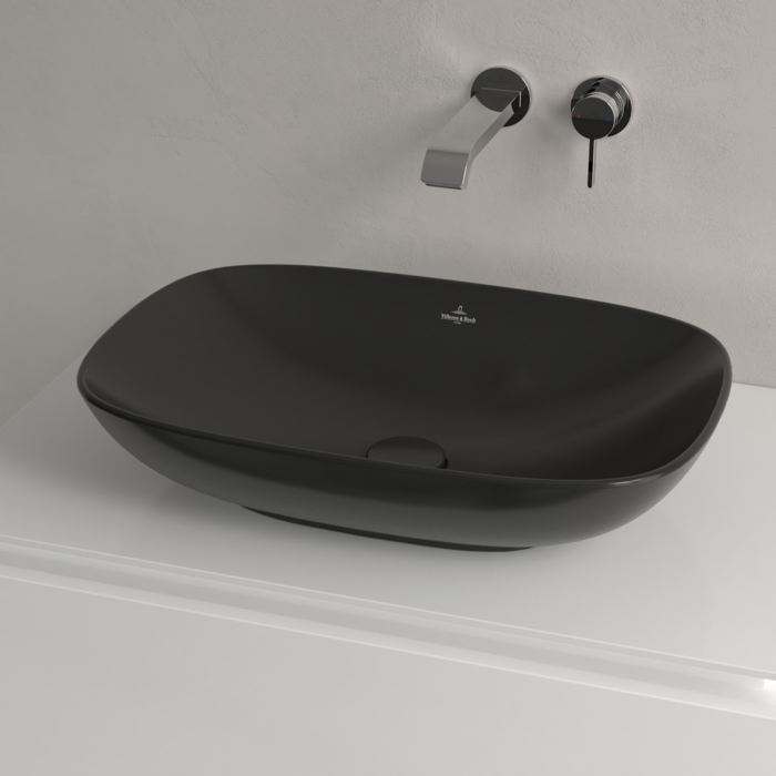 Villeroy & Boch Loop & Friends Curved Rectangle Countertop Basin Pure Black