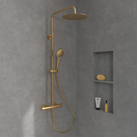 Villeroy & Boch Verve Thermostatic Shower System In Brushed Gold