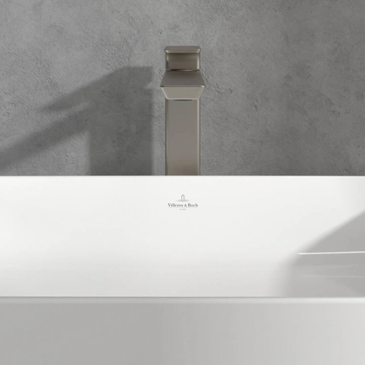 Villeroy & Boch Subway 3.0 Tall Single Lever Basin Mixer In Brushed Nickel