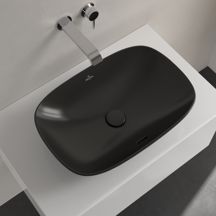 Villeroy & Boch Loop & Friends Curved Rectangle Countertop Basin Pure Black