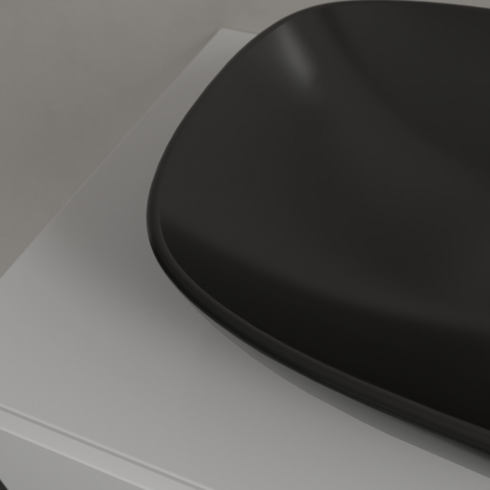Villeroy & Boch Loop & Friends Curved Rectangle Countertop Basin Pure Black