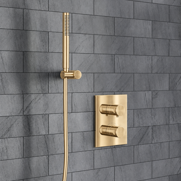 Villeroy & Boch Premium Round Complete Shower Set Brushed Gold