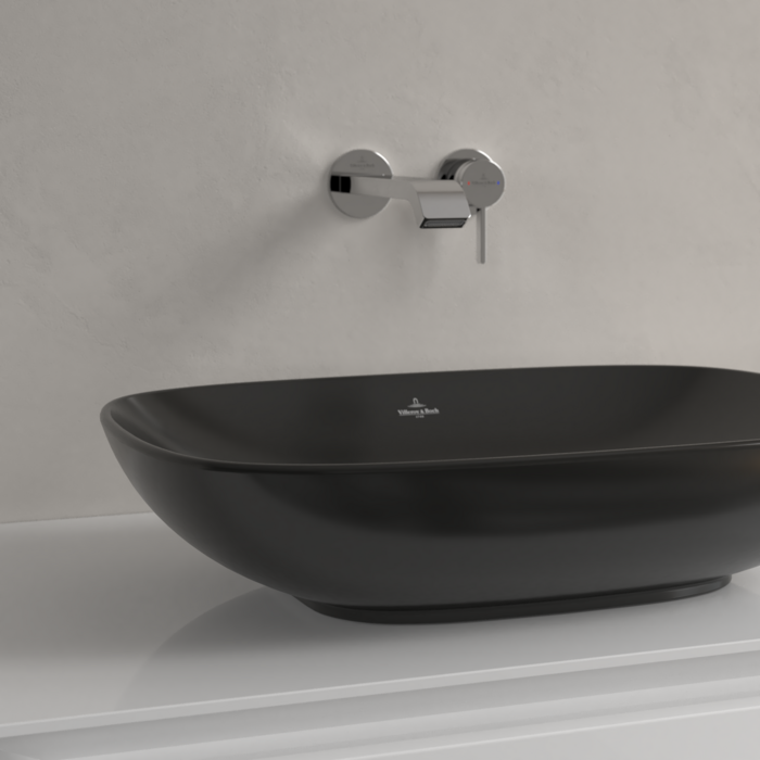Villeroy & Boch Loop & Friends Curved Rectangle Countertop Basin Pure Black