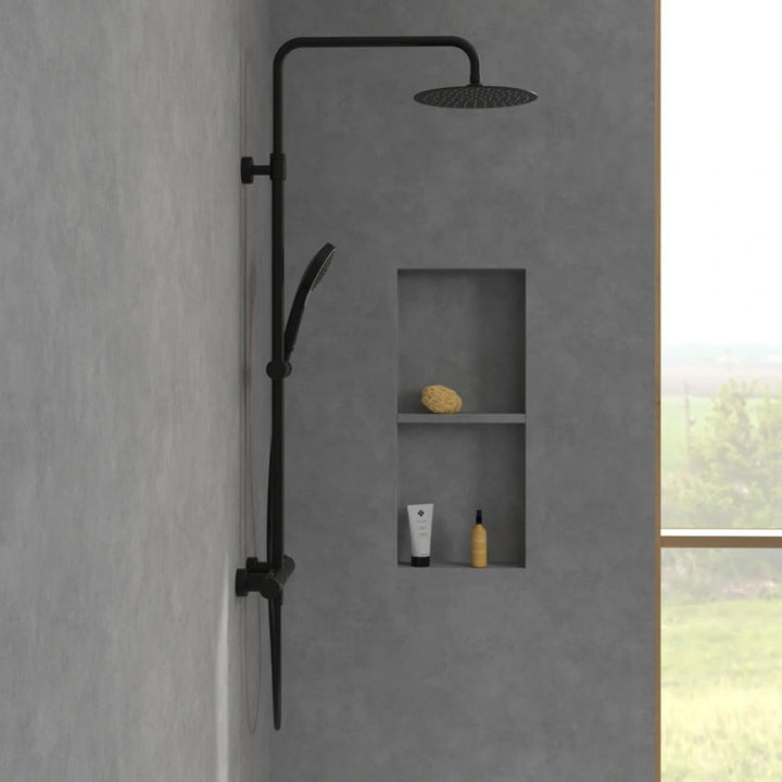 Villeroy & Boch Verve Thermostatic Shower System In Matt Black