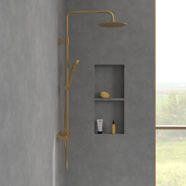 Villeroy & Boch Verve Thermostatic Shower System In Brushed Gold
