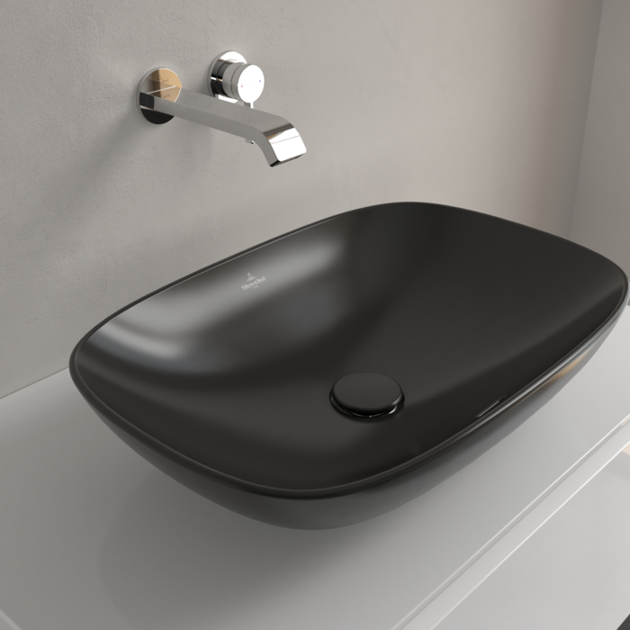 Villeroy & Boch Loop & Friends Curved Rectangle Countertop Basin Pure Black