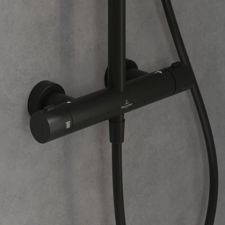 Villeroy & Boch Verve Thermostatic Shower System In Matt Black