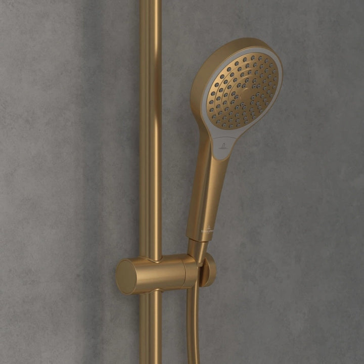 Villeroy & Boch Verve Thermostatic Shower System In Brushed Gold