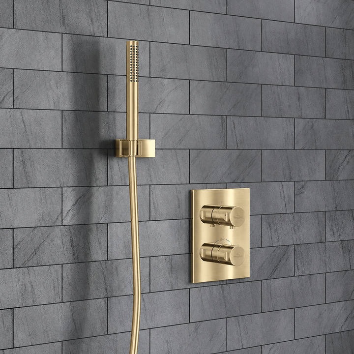 Villeroy & Boch Premium Square Complete Shower Set Brushed Gold