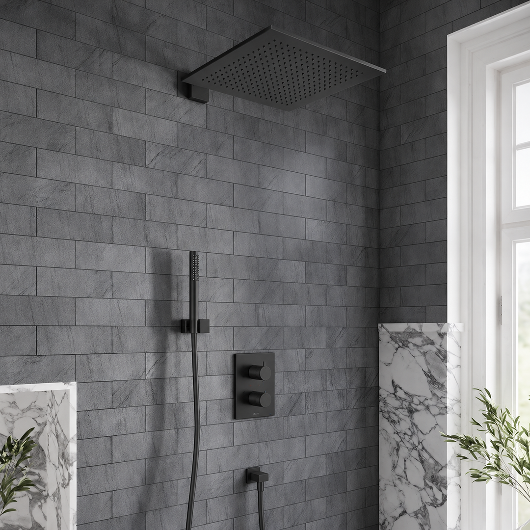 Villeroy & Boch Premium Square Complete Shower Set Matt Black