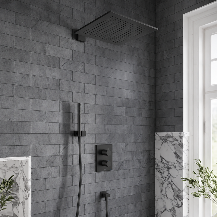 Villeroy & Boch Premium Square Complete Shower Set Matt Black