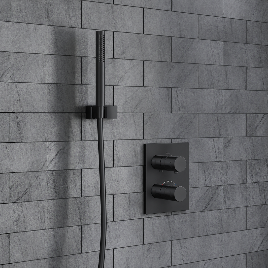 Villeroy & Boch Premium Square Complete Shower Set Matt Black