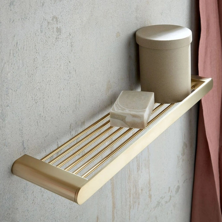 Vado Individual 380mm Shelf Brushed Gold