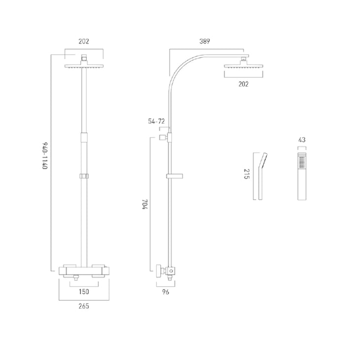 Vado Velo Square Shower Column