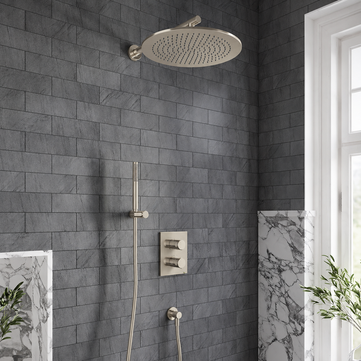 Villeroy & Boch Premium Round Complete Shower Set Brushed Nickel