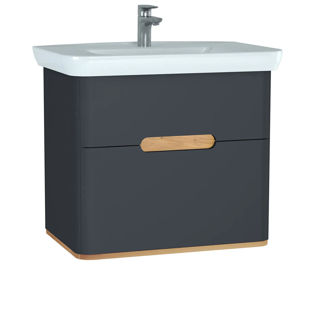 VitrA Sento 800mm Vanity Unit with 2 Drawers & Washbasin