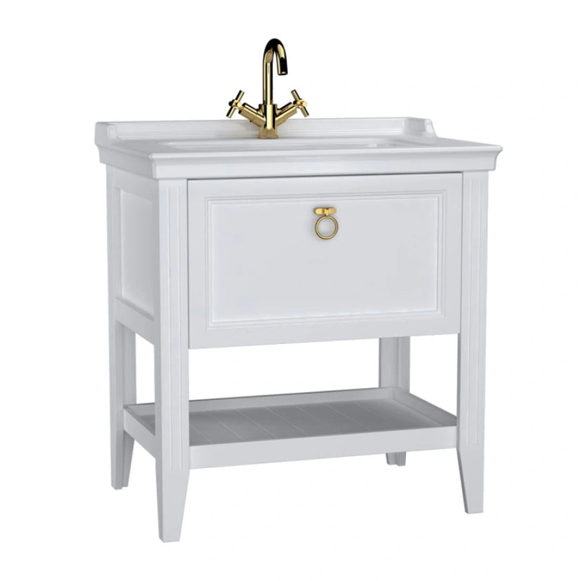 VitrA Valarte 800mm Matt White Single Drawer Unit & Basin