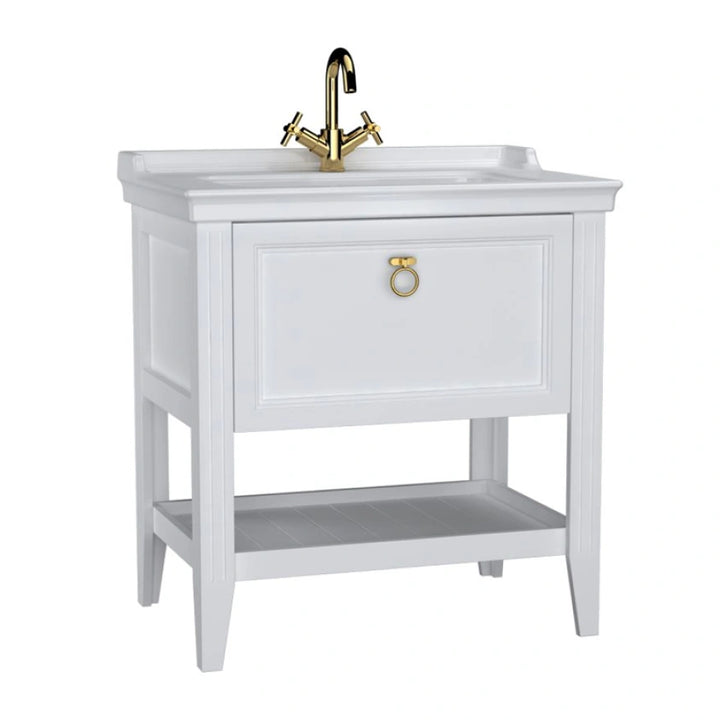 VitrA Valarte 800mm Matt White Single Drawer Unit & Basin