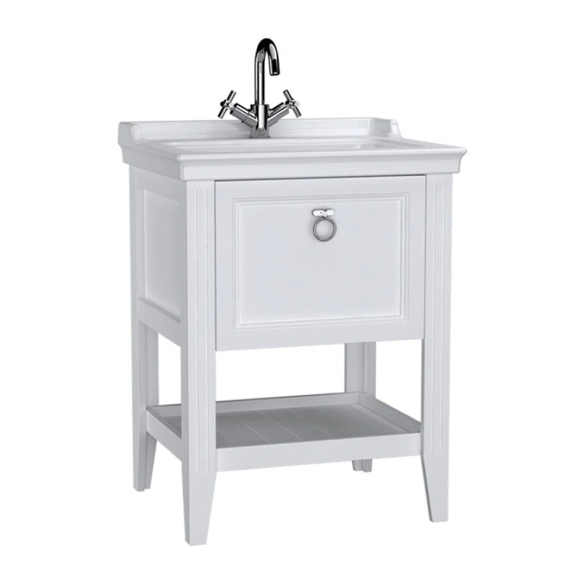 VitrA Valarte 650mm Matt White Single Drawer Unit & Basin