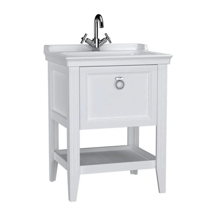 VitrA Valarte 650mm Matt White Single Drawer Unit & Basin
