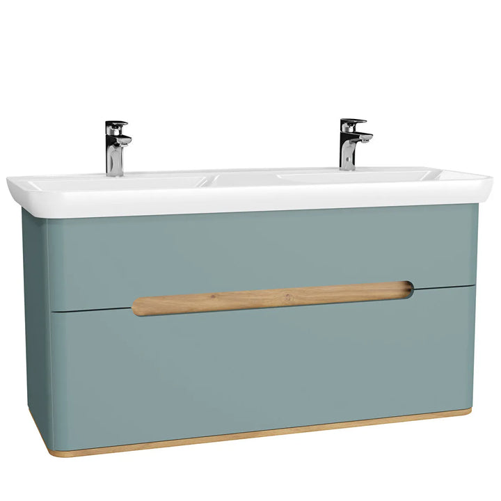 VitrA Sento 1300mm Double Vanity Unit with 2 Drawers & Washbasin