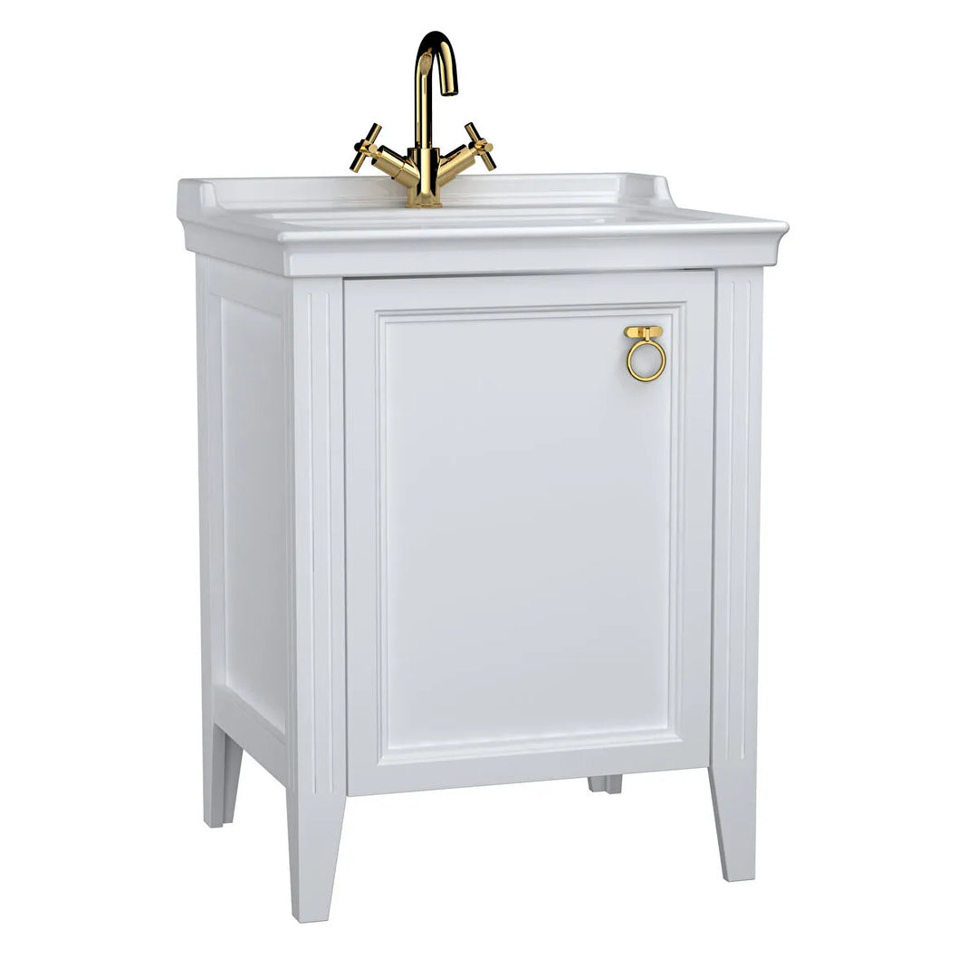 VitrA Valarte 650mm Matt White Single Door Unit & Basin
