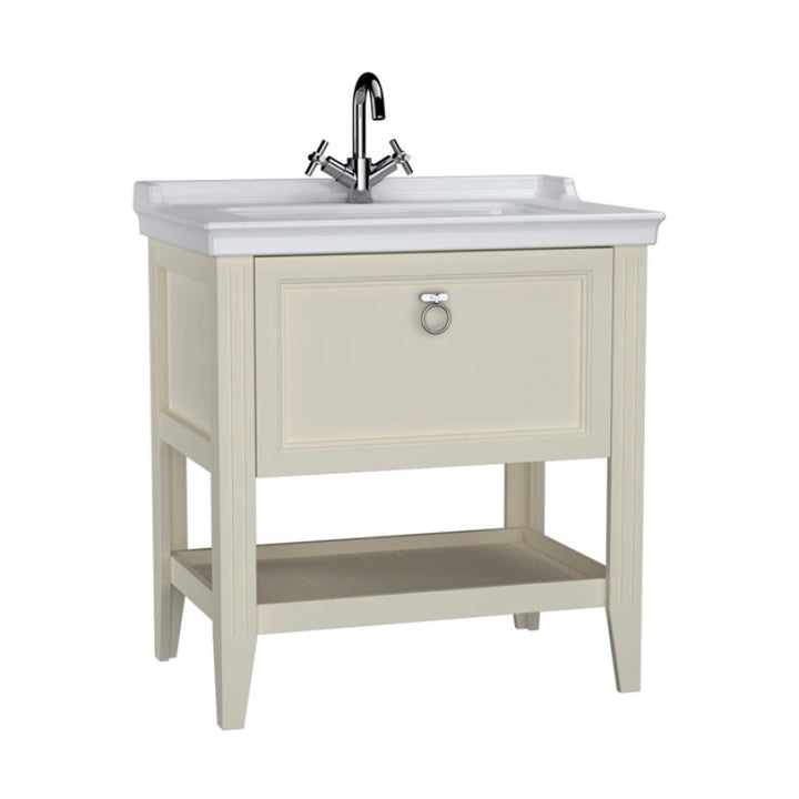 VitrA Valarte 800mm Matt Ivory Single Drawer Unit & Basin