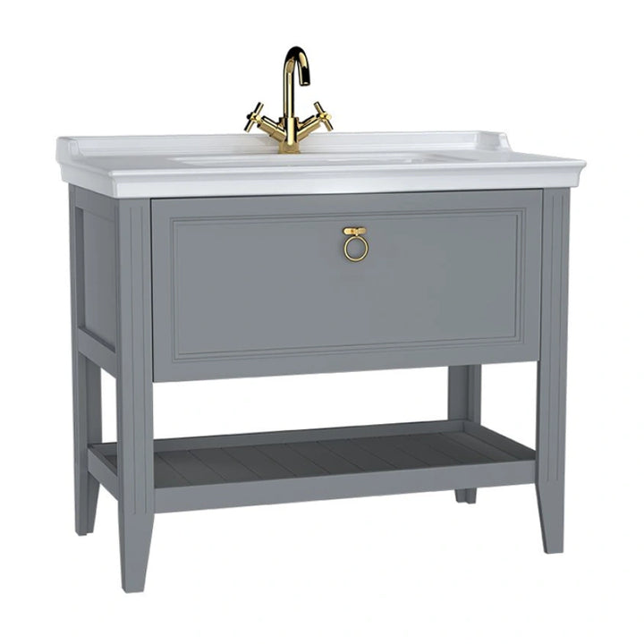 VitrA Valarte 1000mm Matt Grey Single Drawer Unit & Basin