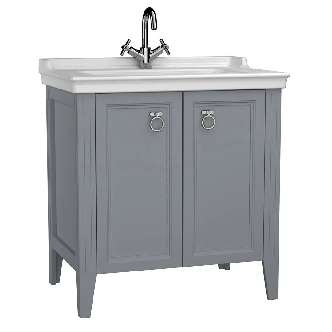 VitrA Valarte 800mm Matt Grey Double Door Unit & Basin