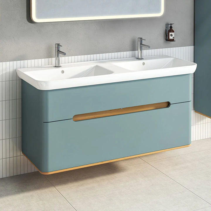 VitrA Sento 1300mm Double Vanity Unit with 2 Drawers & Washbasin