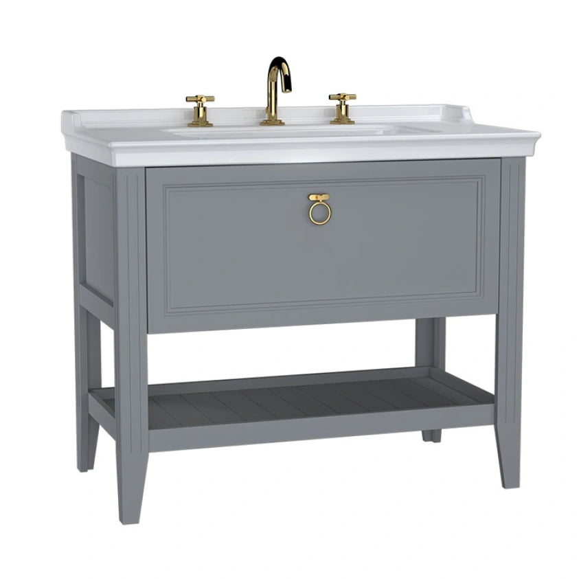 VitrA Valarte 1000mm Matt Grey Single Drawer Unit & Basin