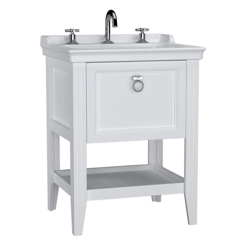 VitrA Valarte 650mm Matt White Single Drawer Unit & Basin