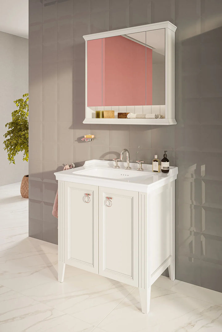 VitrA Valarte 800mm Matt White Double Door Unit & Basin