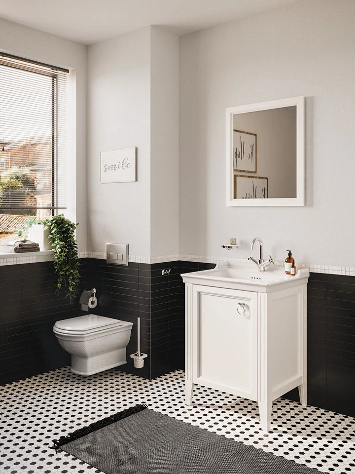 VitrA Valarte 650mm Matt White Single Door Unit & Basin