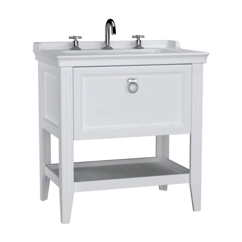 VitrA Valarte 800mm Matt White Single Drawer Unit & Basin
