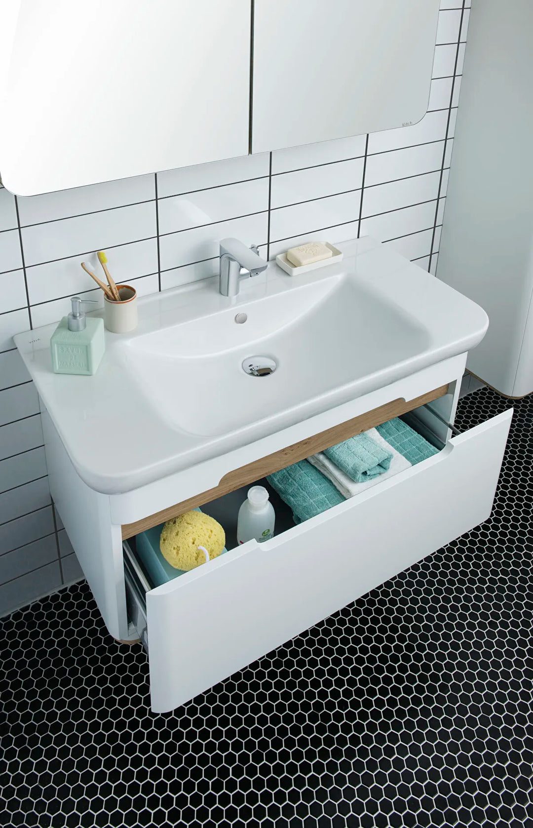 VitrA Sento 800mm Vanity Unit with 1 Drawer & Washbasin