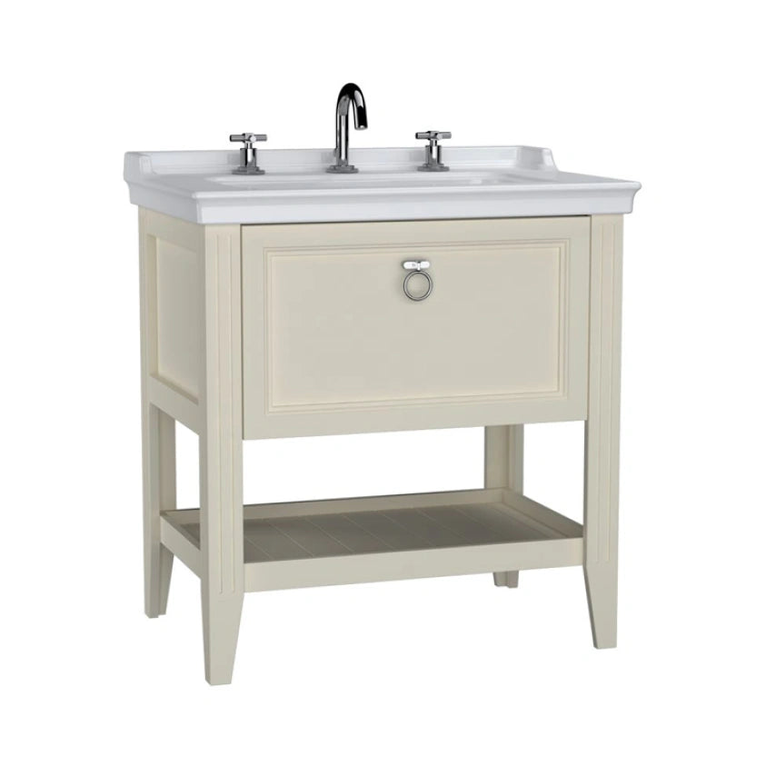 VitrA Valarte 800mm Matt Ivory Single Drawer Unit & Basin