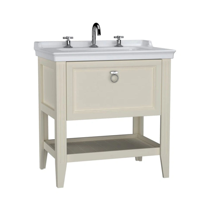 VitrA Valarte 800mm Matt Ivory Single Drawer Unit & Basin