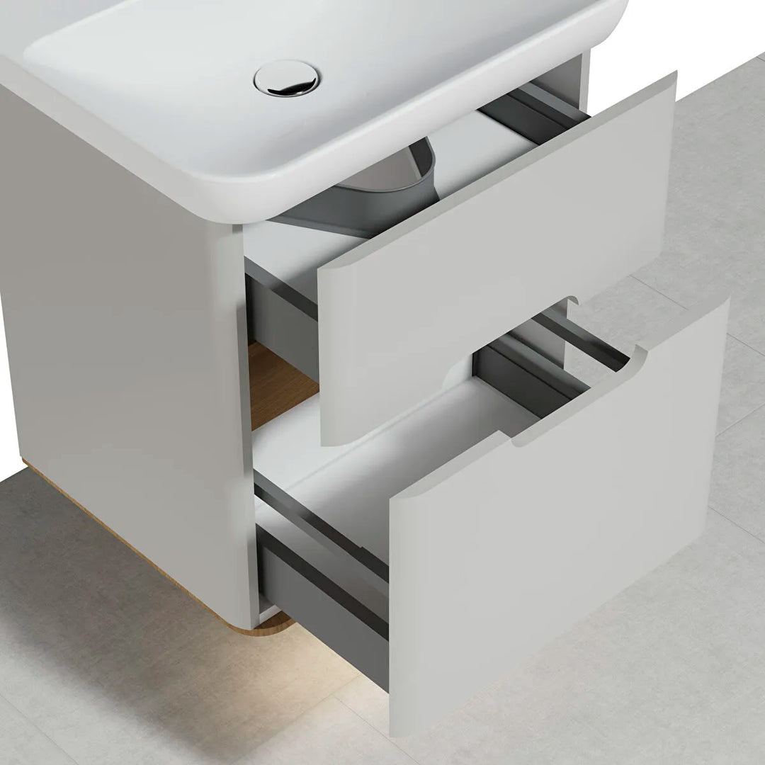 VitrA Sento 650mm Vanity Unit with 2 Drawers & Washbasin