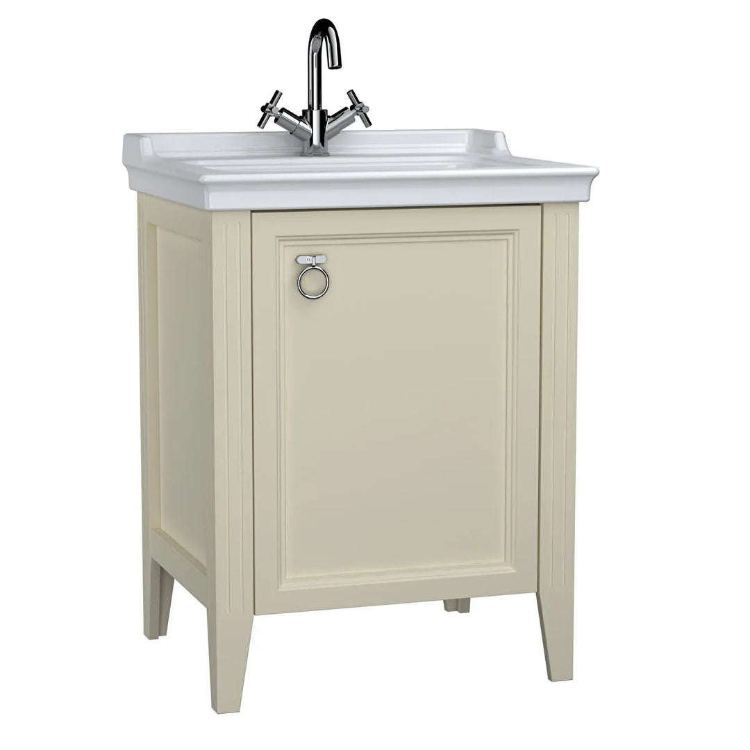 VitrA Valarte 650mm Matt Ivory Single Door Unit & Basin