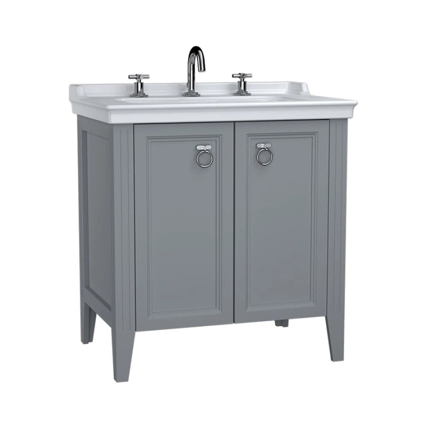 VitrA Valarte 800mm Matt Grey Double Door Unit & Basin