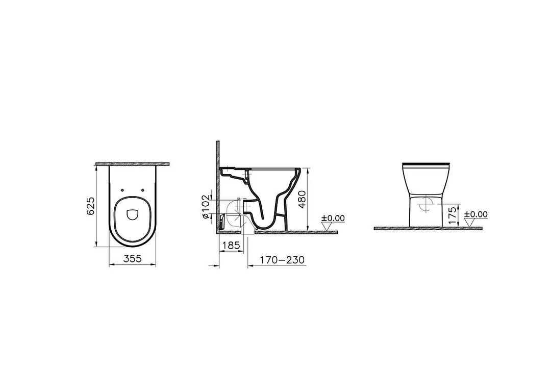 VitrA Integra Comfort Height Closed Back Close Coupled Toilet & Soft Close Seat