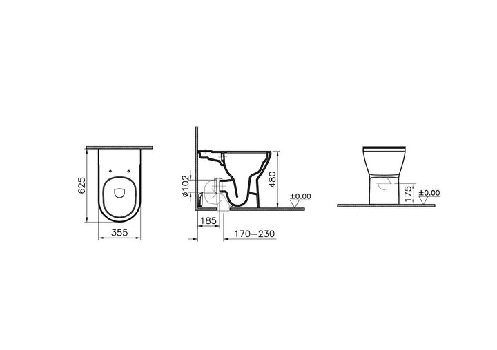 VitrA Integra Comfort Height Closed Back Close Coupled Toilet & Soft Close Seat
