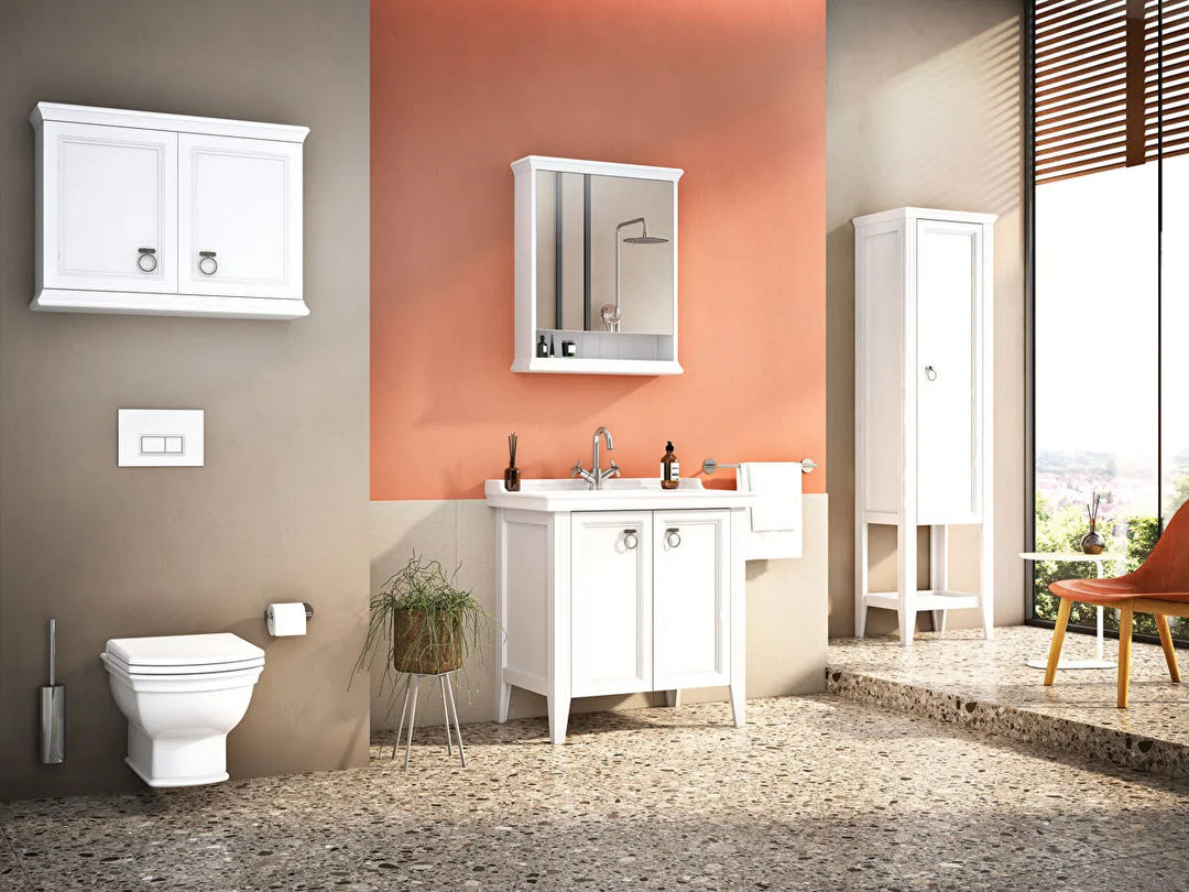 VitrA Valarte 800mm Matt White Double Door Unit & Basin