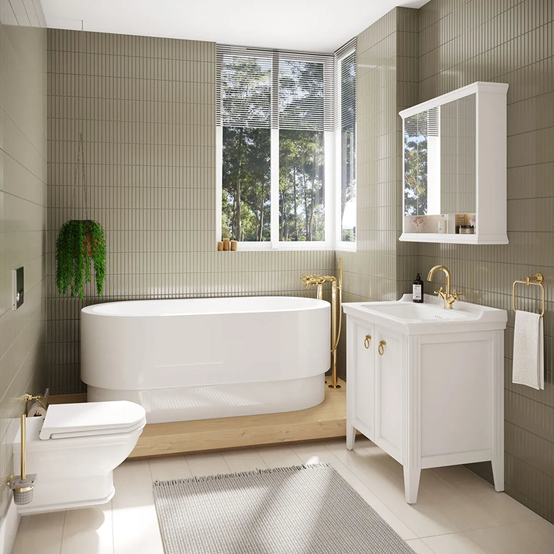 VitrA Valarte 800mm Matt White Double Door Unit & Basin